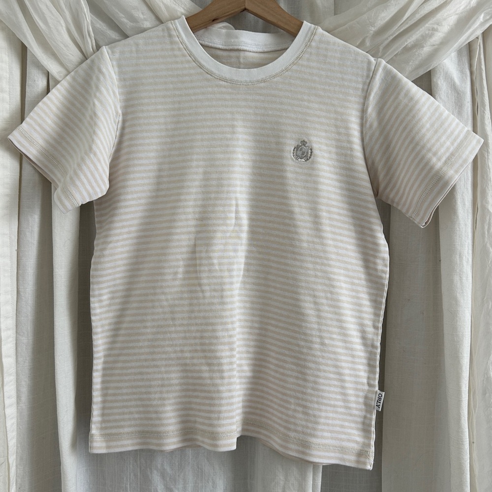 Vintage Y2K Butter Yellow Stripe Tee